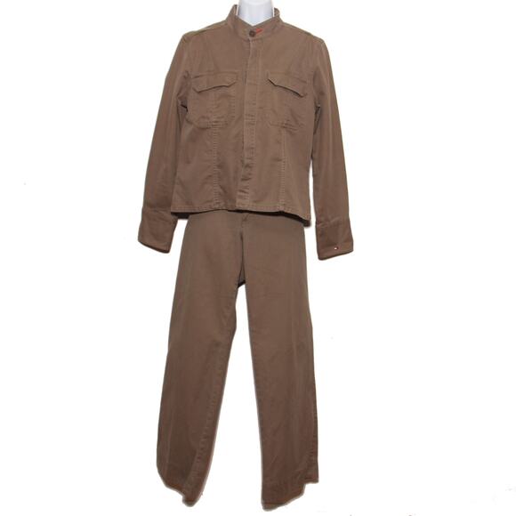 Vintage Tommy Hilfiger Jeans Cotton Pantsuit Size Large Jacket/10 pants - Picture 1 of 10